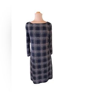 Vince Camuto Sz. 4 3/4 Sleeve Silver Glitter & Black Short Sheath Dress NWT